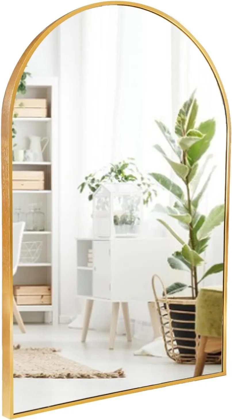 Gold 24*36IN Metal Arch mirror