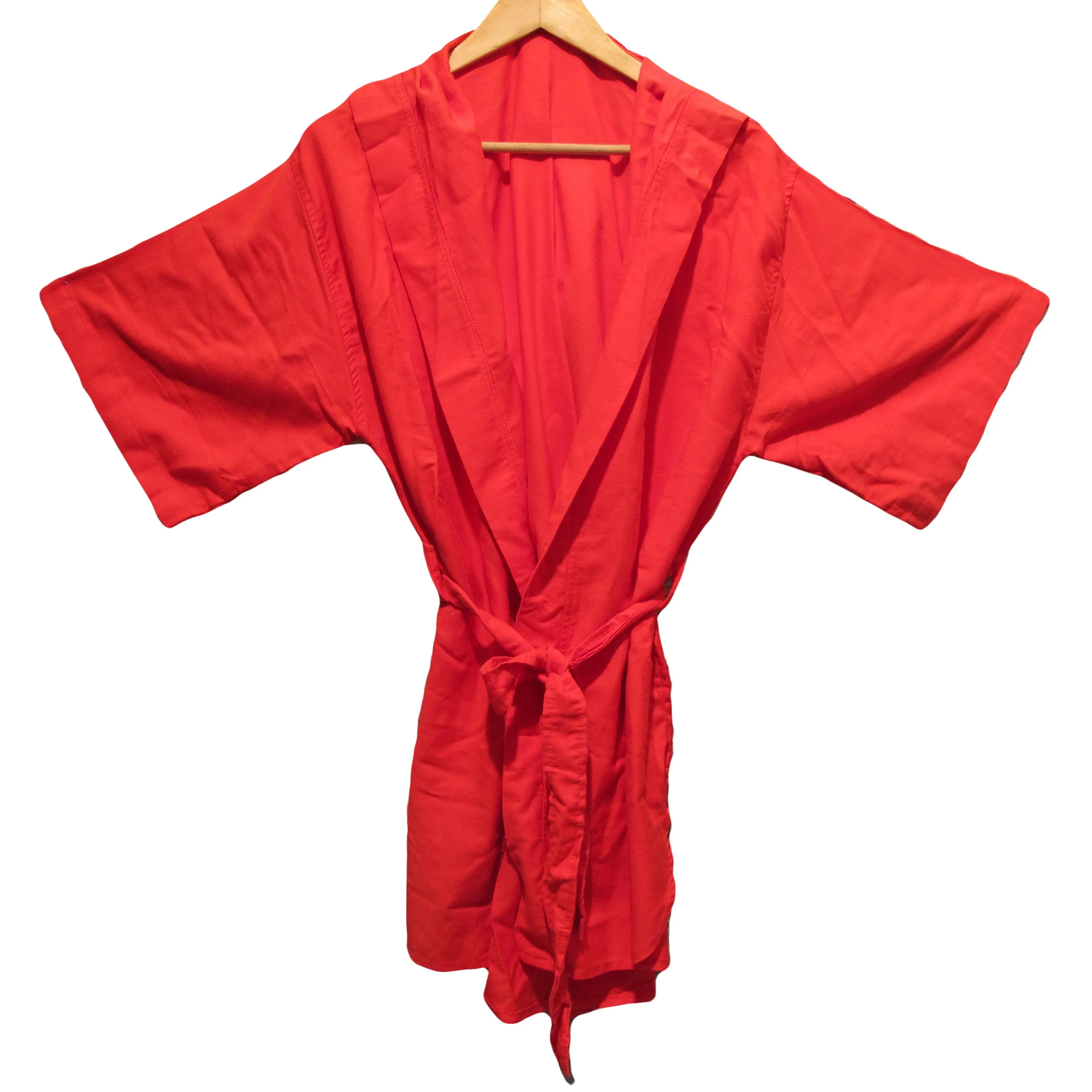 Handloom Cotton Beach Dress Kimono Red