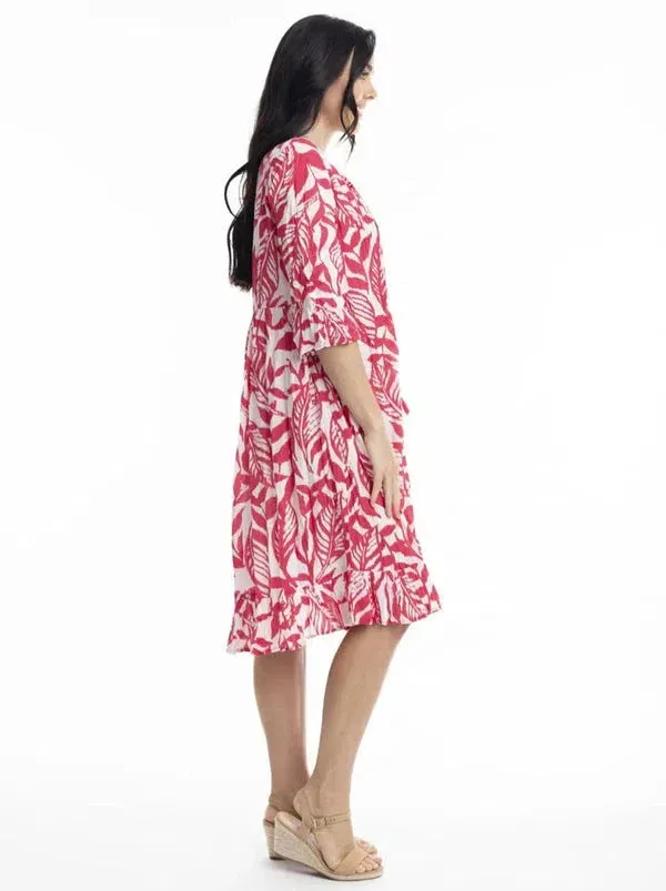 Hayman Pinch Pleat Dress pink