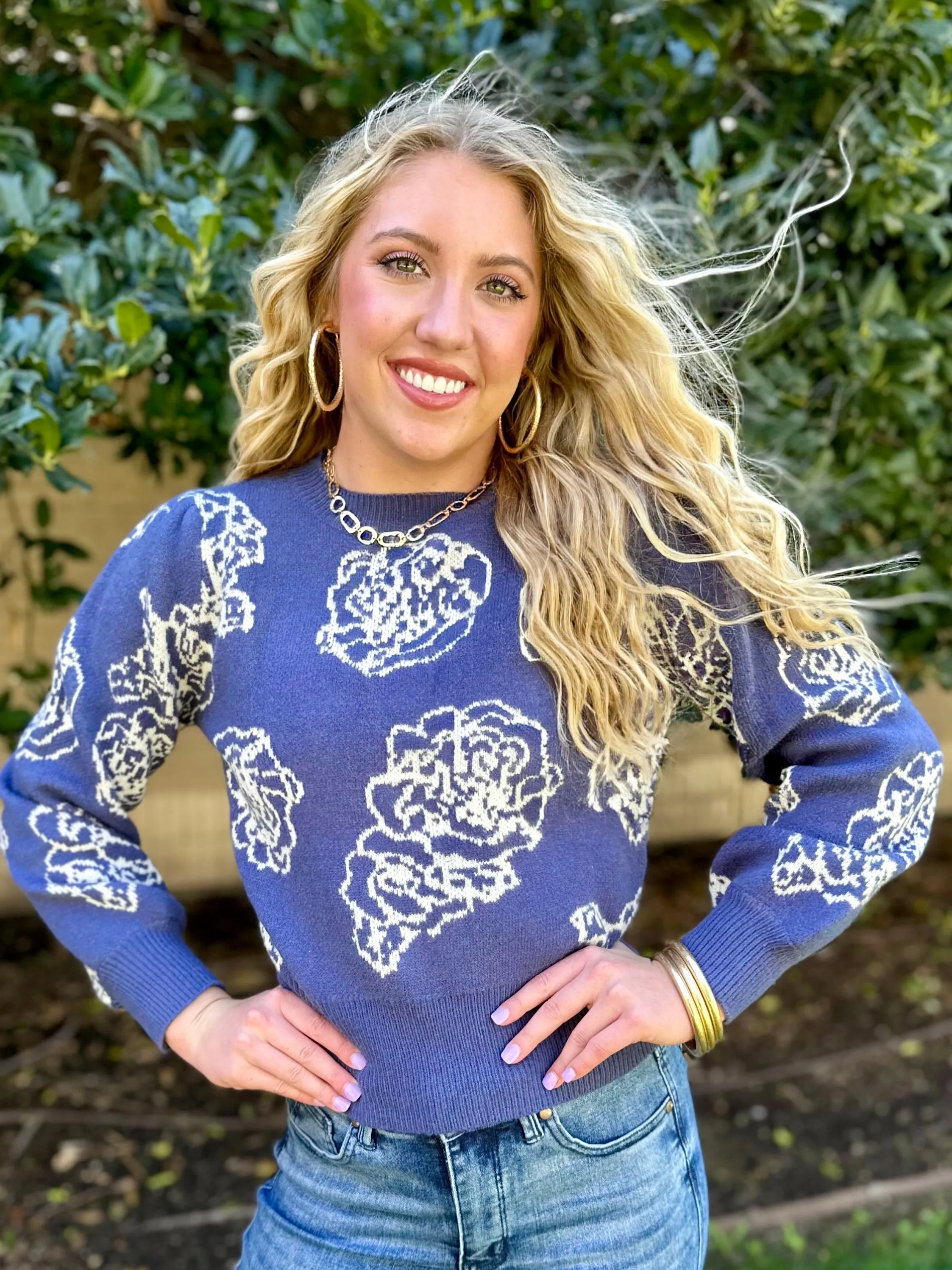 Hayride Cutie Floral Sweater