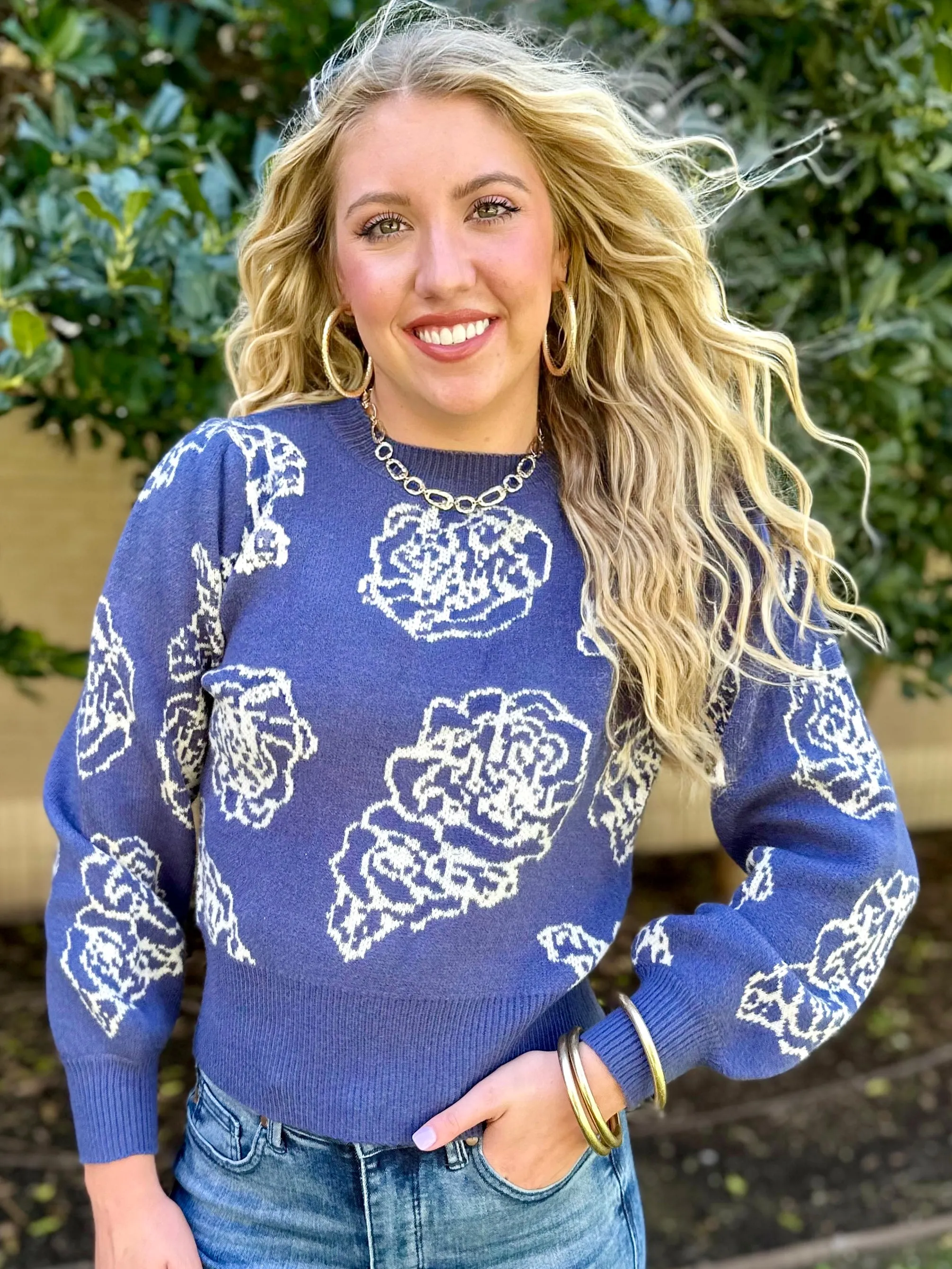 Hayride Cutie Floral Sweater