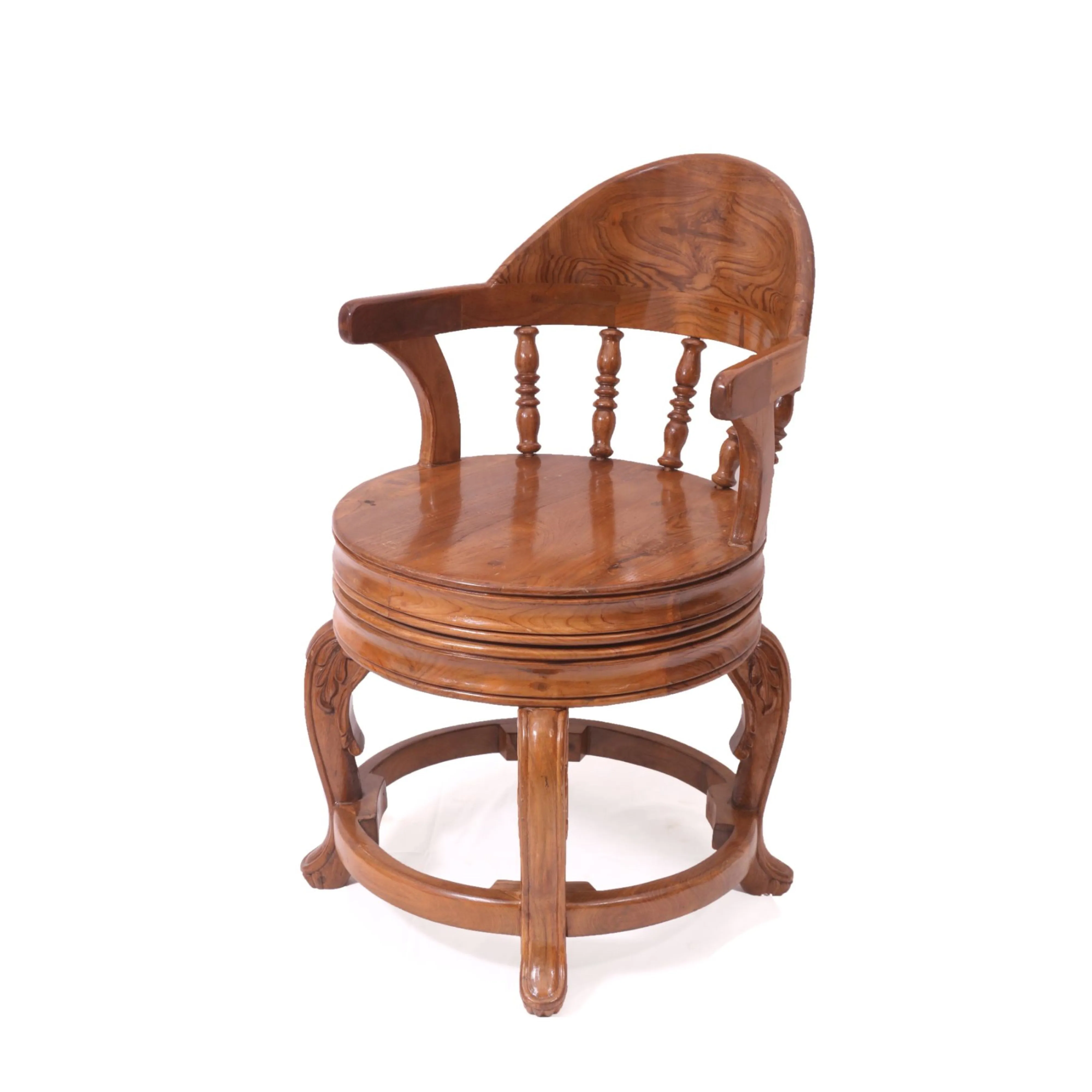 Heritage Natural Finihed Rounded Carved Wooden Chair