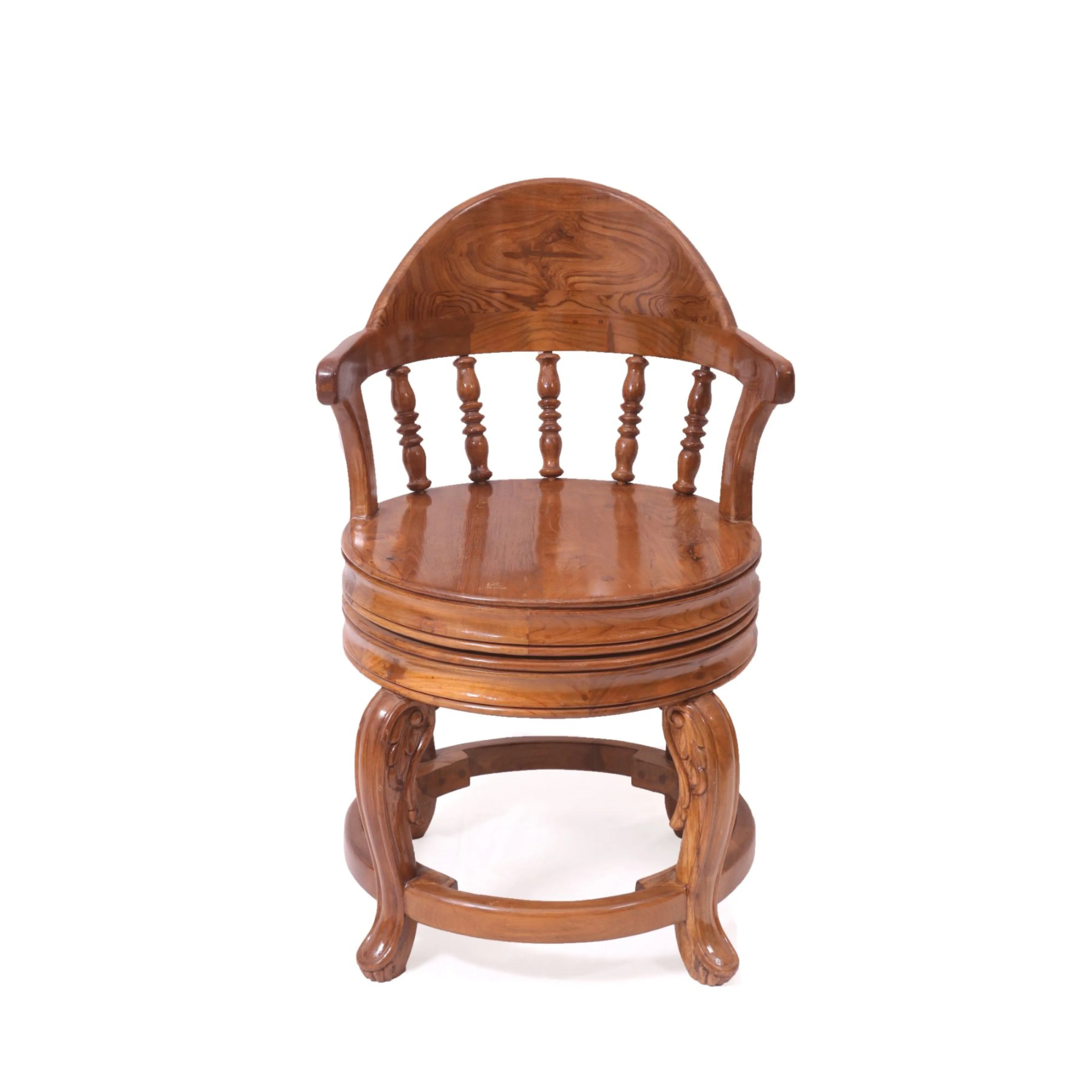 Heritage Natural Finihed Rounded Carved Wooden Chair