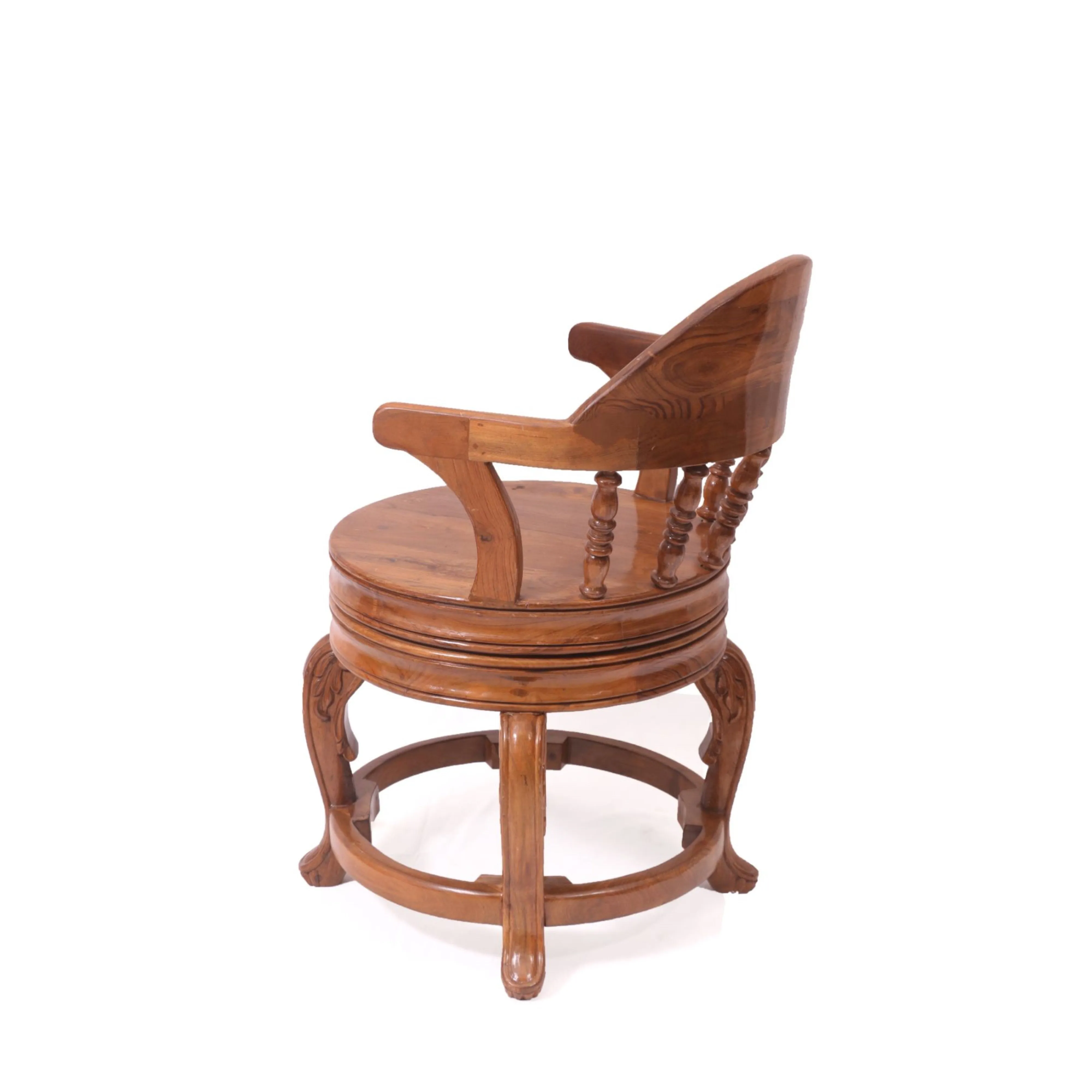 Heritage Natural Finihed Rounded Carved Wooden Chair