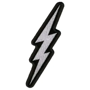 Hot Leathers Silver Lightening Bolt 2" x 5" Patch PPA4192