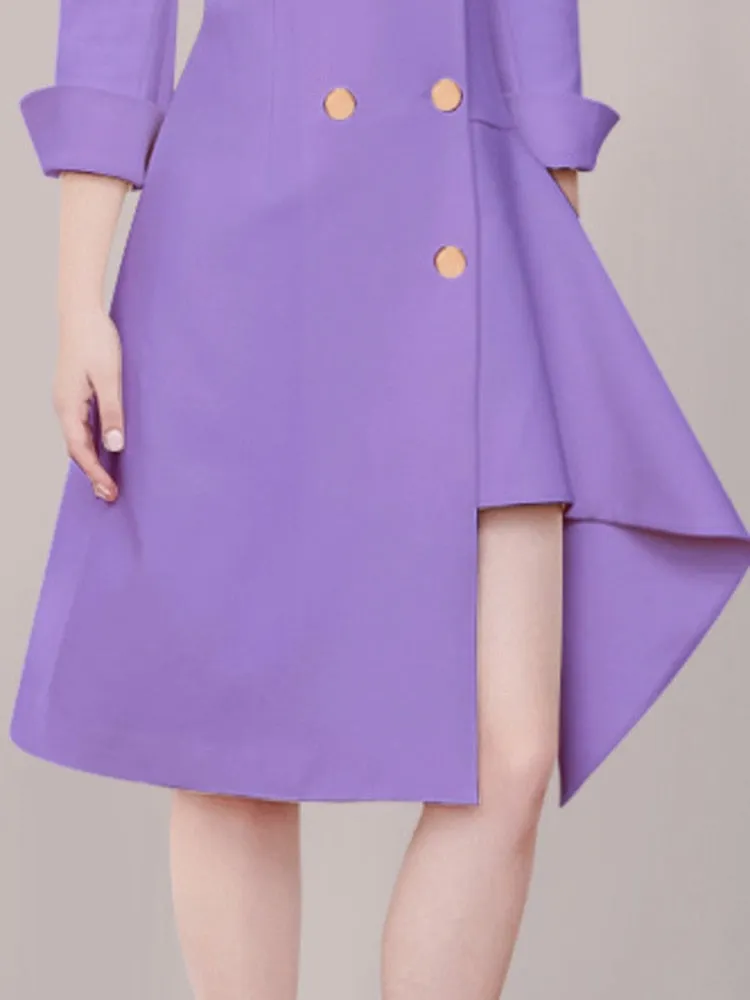 Irregular Notched Collar Blazer Dress