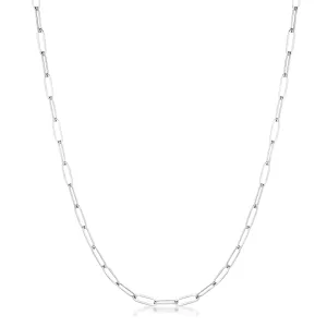 Kaylee 20” Silver Medium Paperclip Chain Linked Necklace