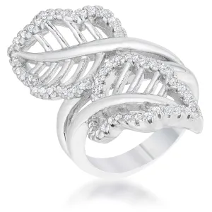 Liana CZ Leaf  Wrap Silver Ring | 0.5ct