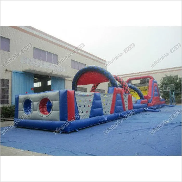 Long Track Professional Bounce House , Commercial Obstacle Bouncy Castle Outdoor Games Reliable Inflatable