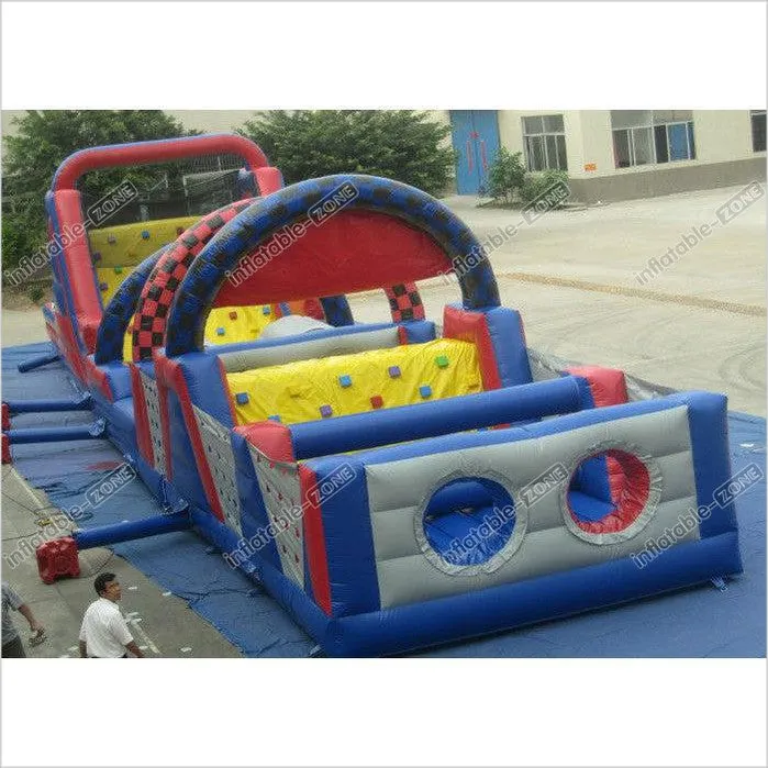 Long Track Professional Bounce House , Commercial Obstacle Bouncy Castle Outdoor Games Reliable Inflatable