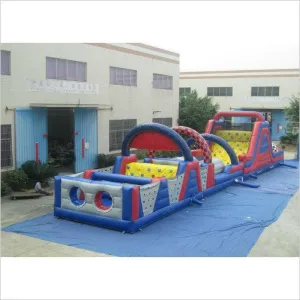 Long Track Professional Bounce House , Commercial Obstacle Bouncy Castle Outdoor Games Reliable Inflatable