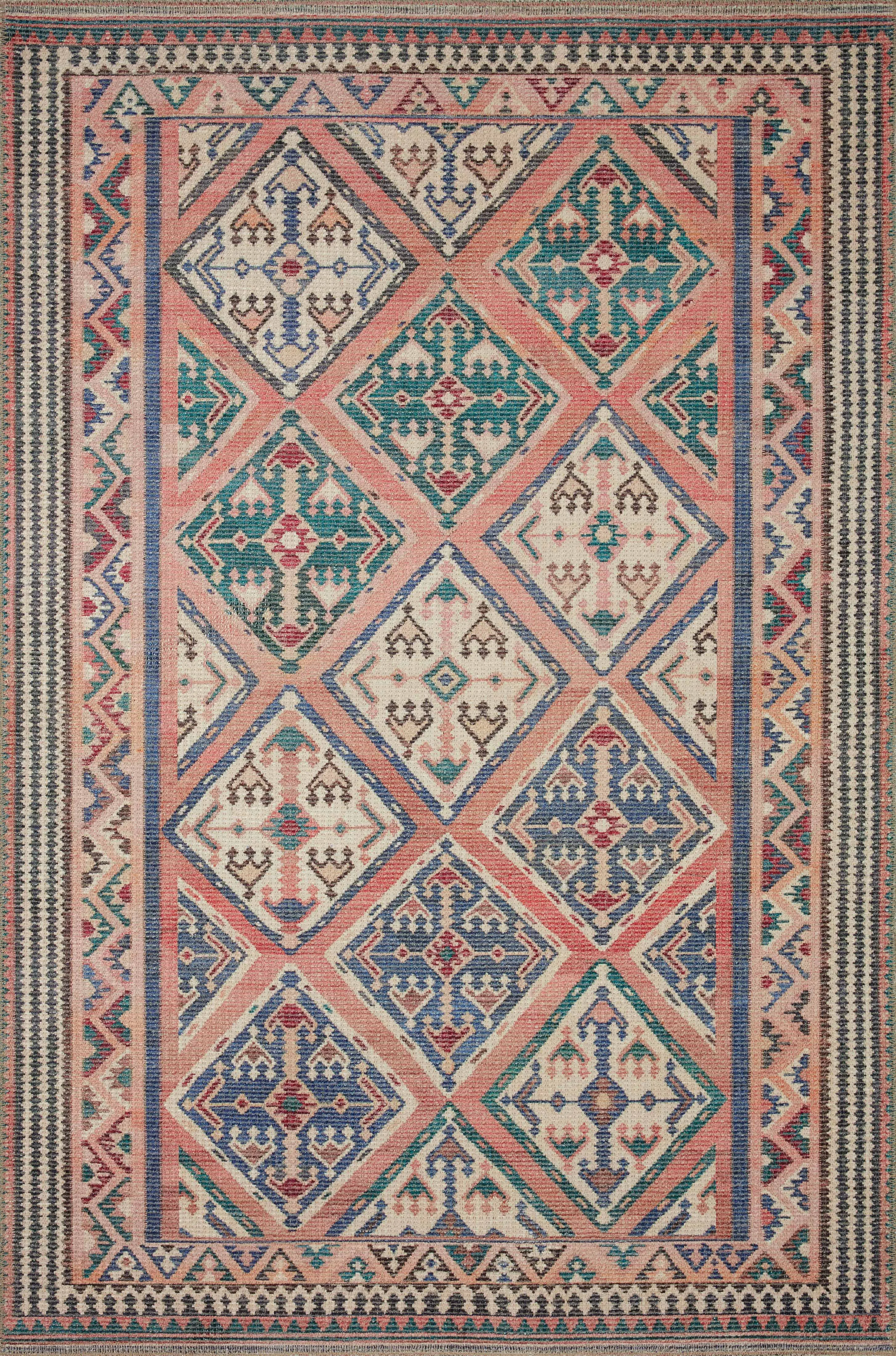 Malik Rug in Rose & Multi