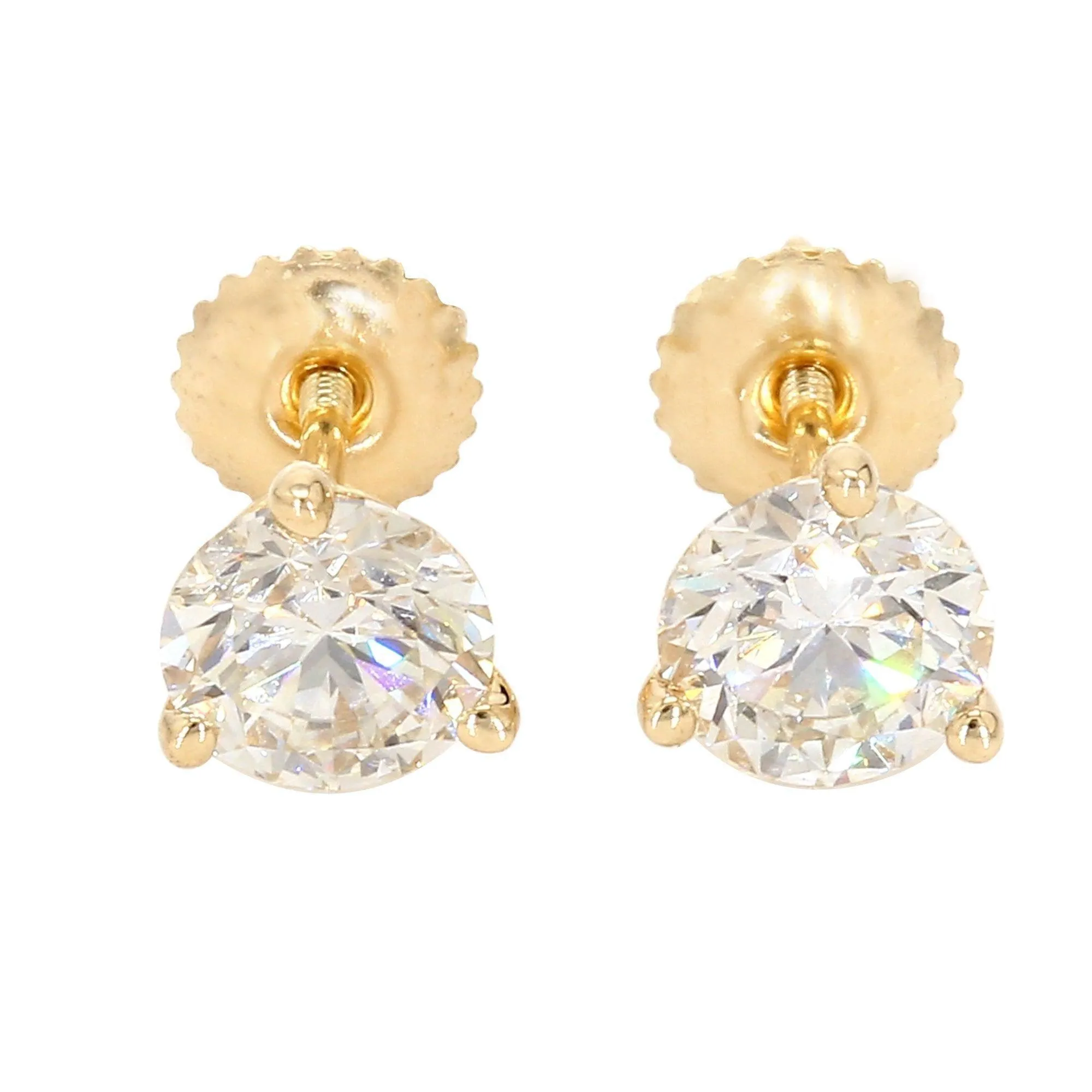 Martini Round Earrings 1 1/2 CTW. IGI Certified E-F VS