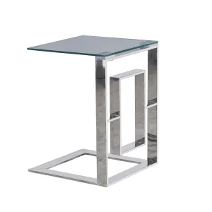 Metal Box Frame 22" Side Table,Silver -Kd