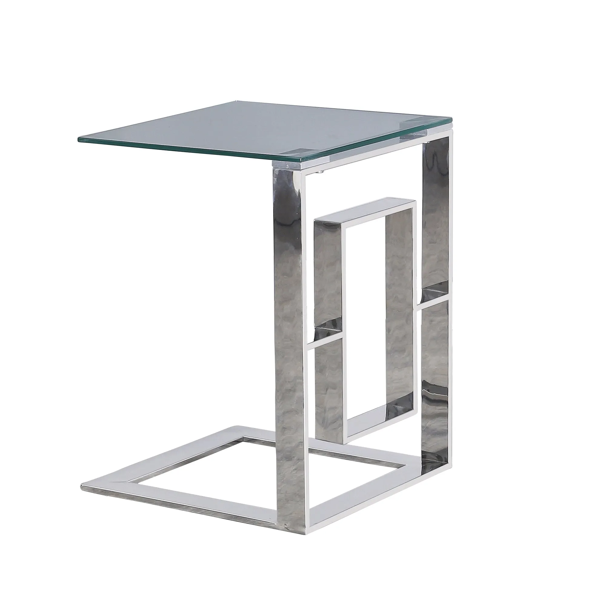 Metal Box Frame 22" Side Table,Silver -Kd