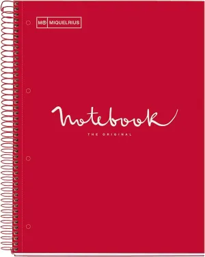 Miquelrius Notebook 1 Subject A4 150 Sheets Pillar Red