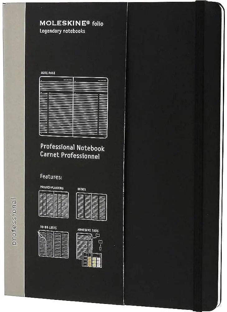 Moleskine Professional A4 Hard Cover Notebook Double Excel Black