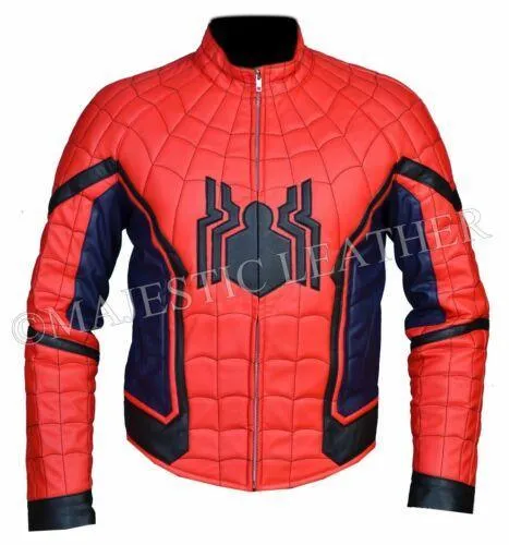 NEW SPIDERMAN HOMECOMING COSTUME FAUX LEATHER JACKET-BNWT