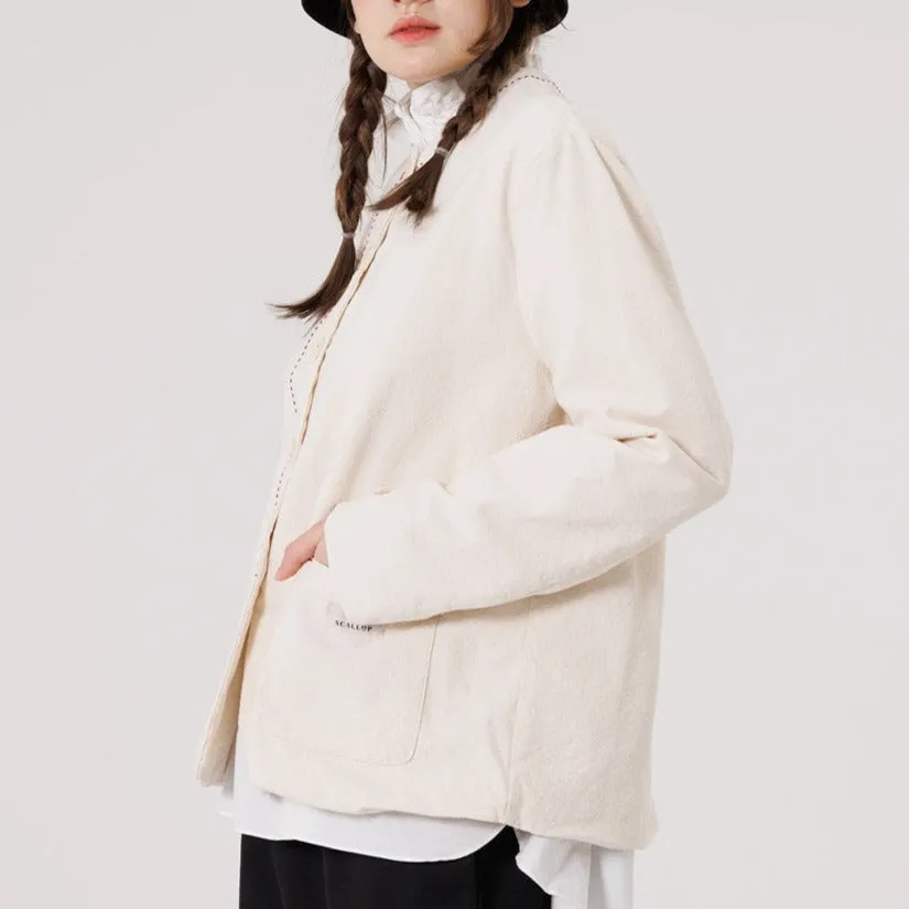 No collar stitch jacket