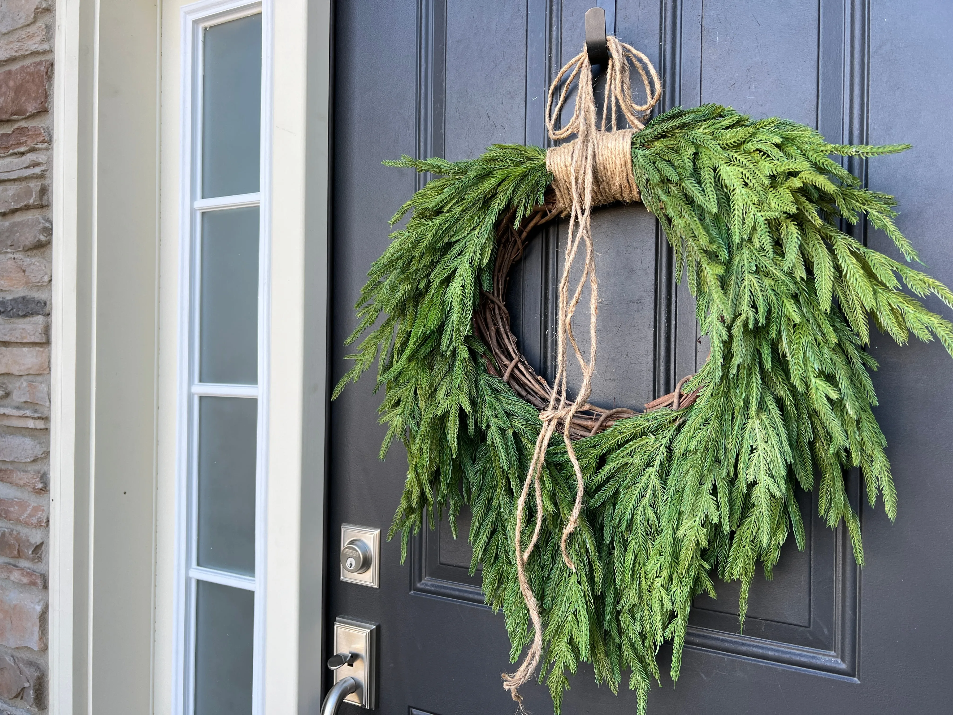 Norfolk Pine Decorative Wreath for Front Door