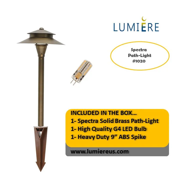 Pack III - Solid Cast Brass Outdoor Landscape Pathway & Spot Lighting