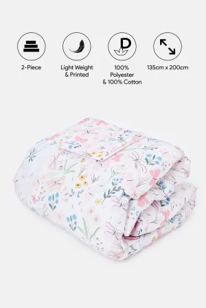 Pink Floral Printed Kids Comforter (Single Size)