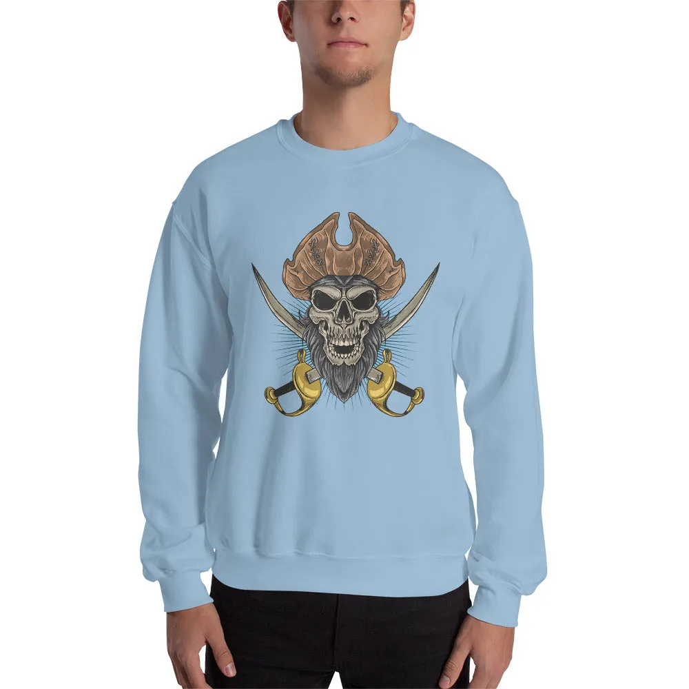 Pirate skull in front of crossed sabers Men's Sweatshirt