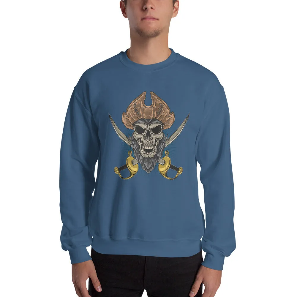 Pirate skull in front of crossed sabers Men's Sweatshirt