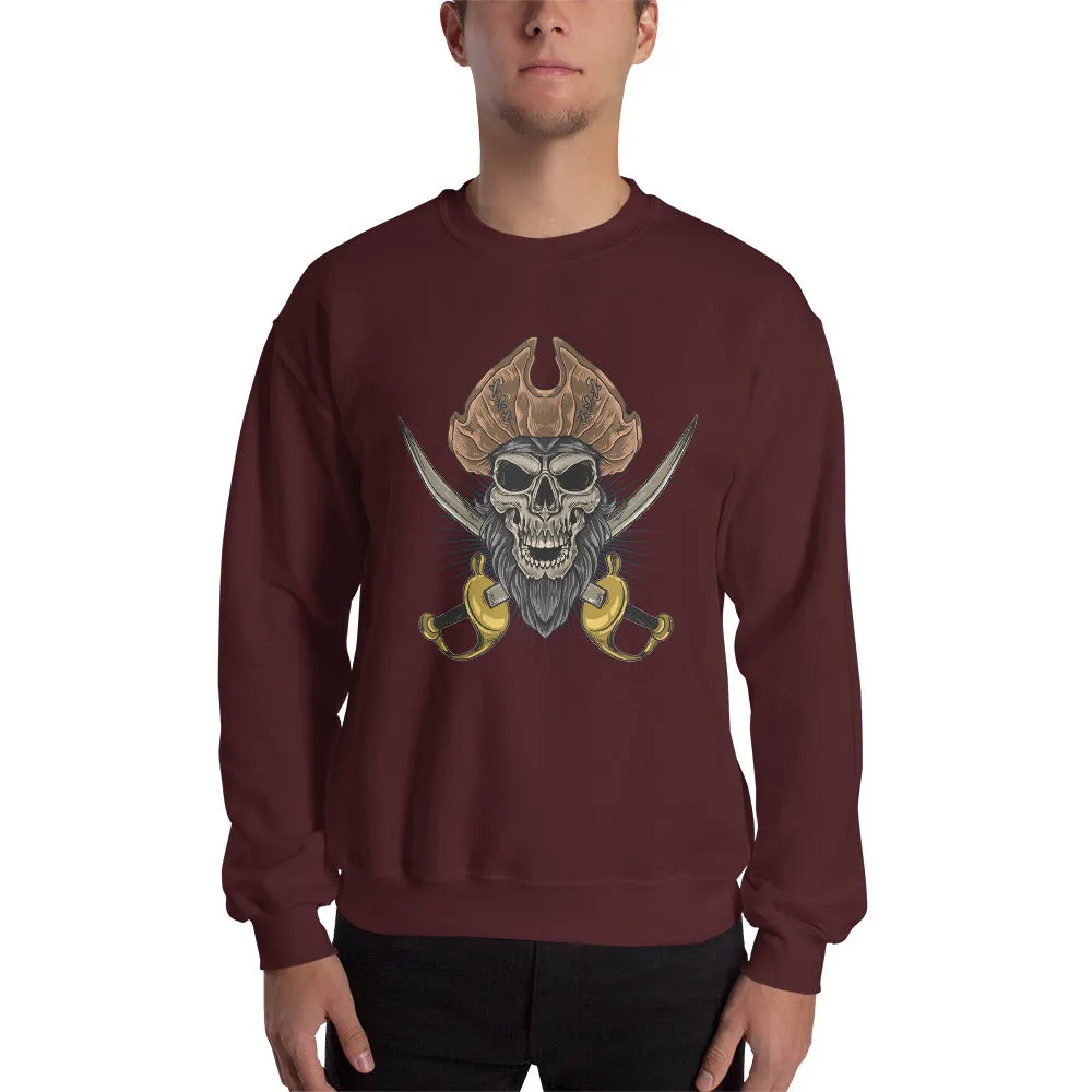 Pirate skull in front of crossed sabers Men's Sweatshirt