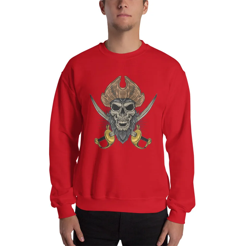 Pirate skull in front of crossed sabers Men's Sweatshirt