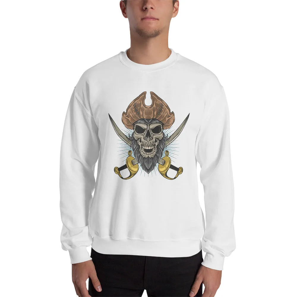 Pirate skull in front of crossed sabers Men's Sweatshirt