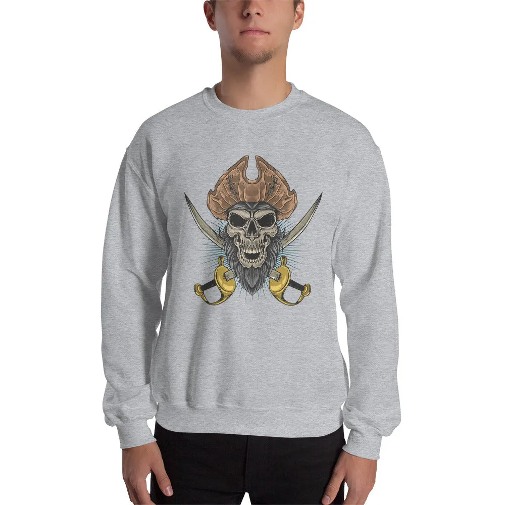 Pirate skull in front of crossed sabers Men's Sweatshirt