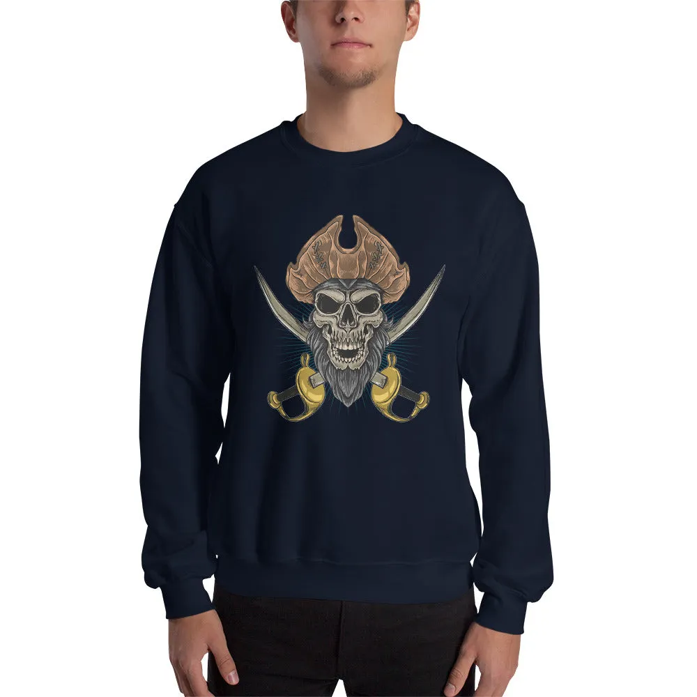 Pirate skull in front of crossed sabers Men's Sweatshirt