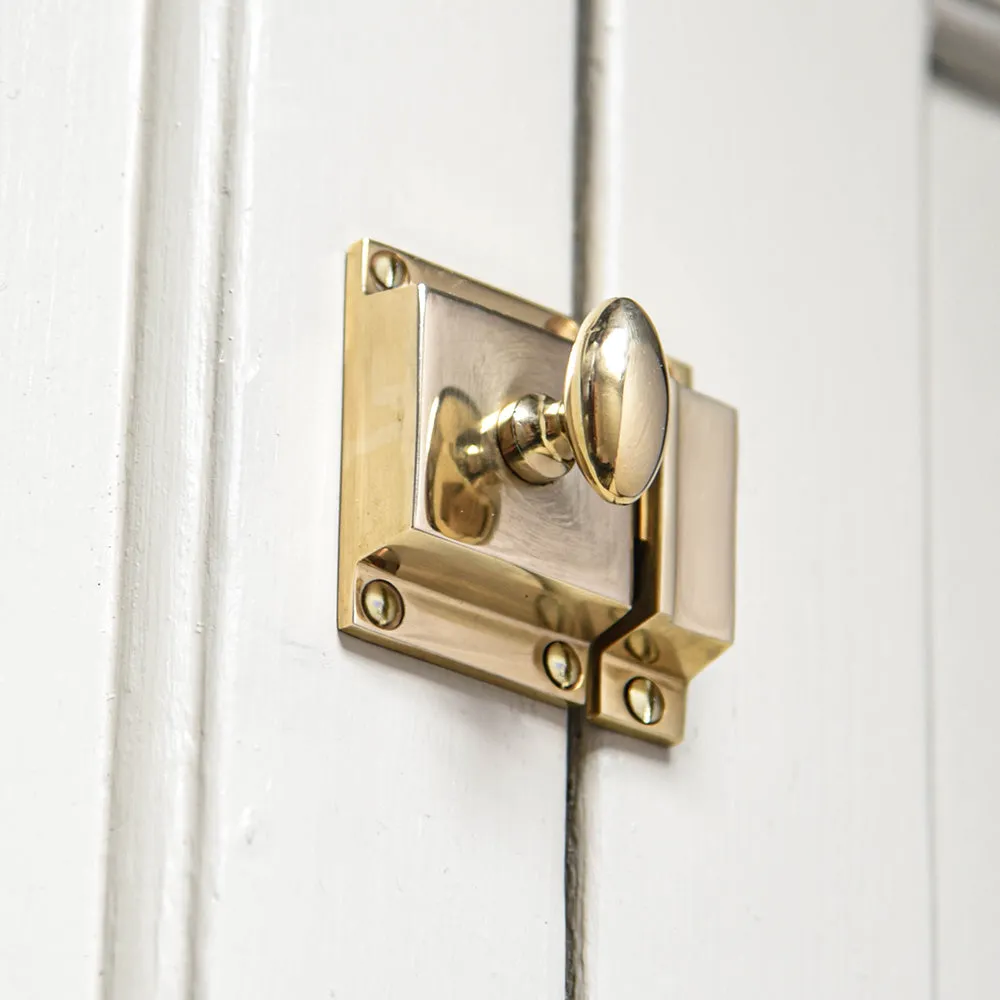 Polished Brass Sprung Oval Cabinet Latch