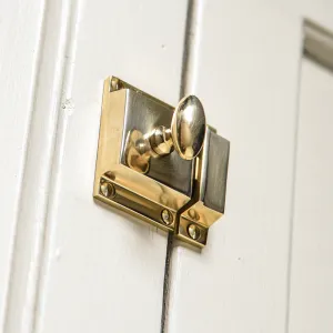 Polished Brass Sprung Oval Cabinet Latch