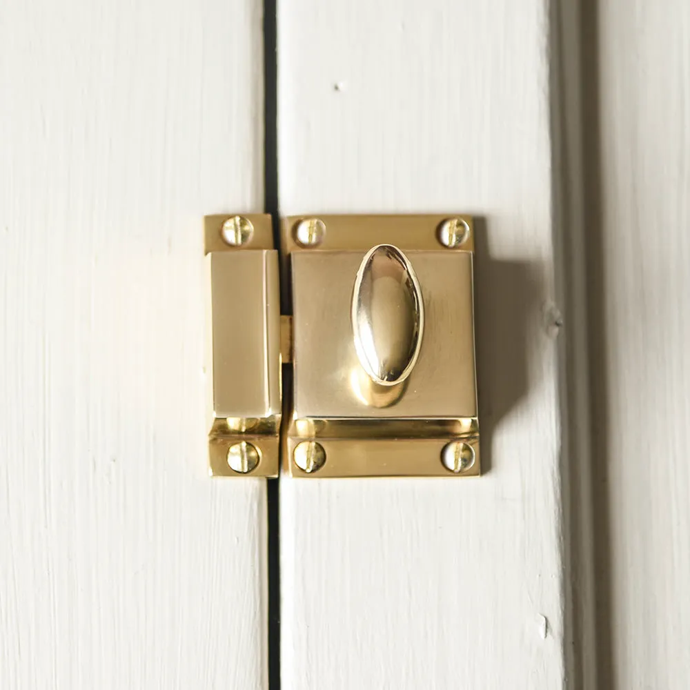 Polished Brass Sprung Oval Cabinet Latch