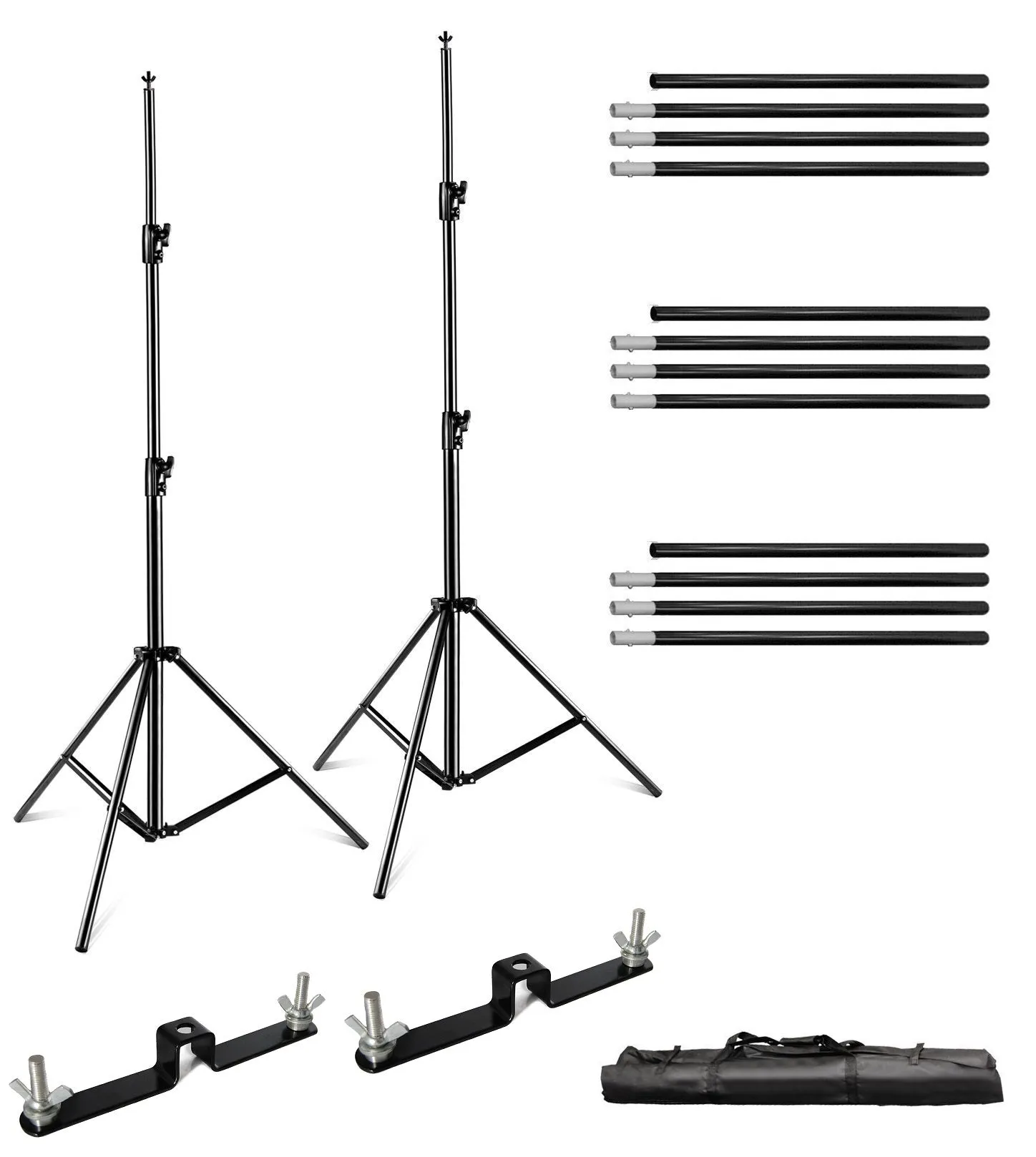 Pxel LS-BD2X2 3B Background Backdrop Muslin Stand 2M x 2M with Triple Crossbar 6x6 Feet