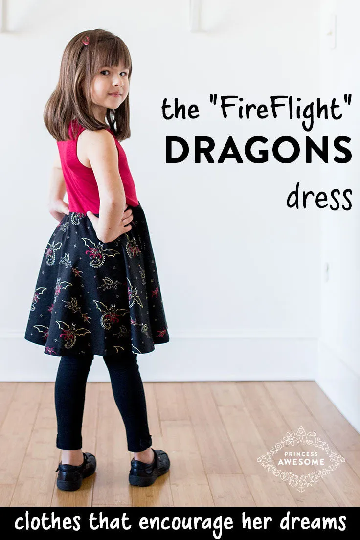 "Fire Flight" Dragons Twirly Play Dress