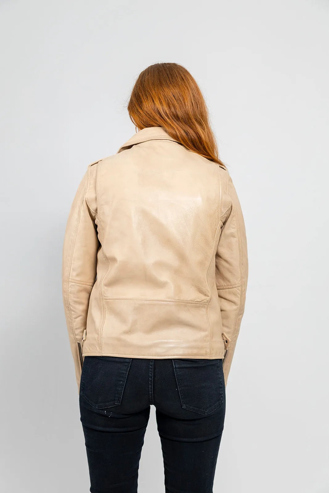 Rebel Women's Leather Jacket Oil Sand (POS)