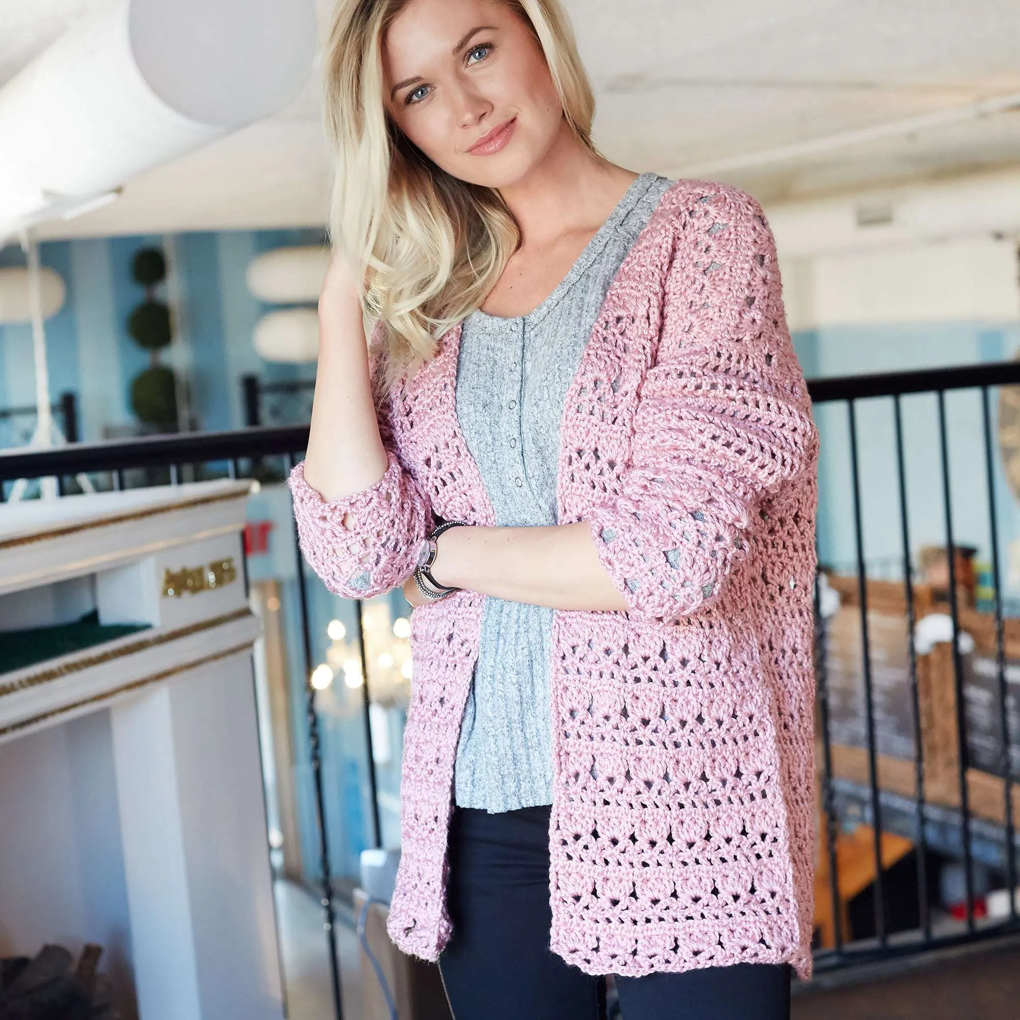 Red Heart Always Cozy Crochet Cardigan