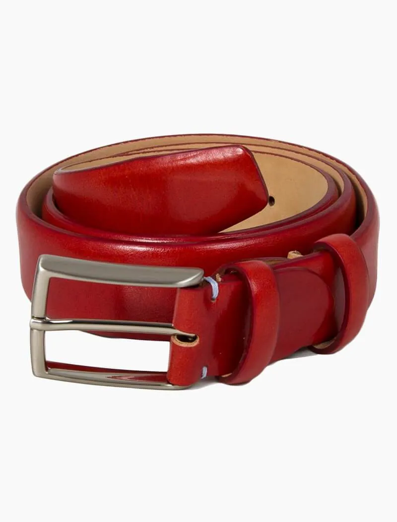 Red Venezia Leather Belt