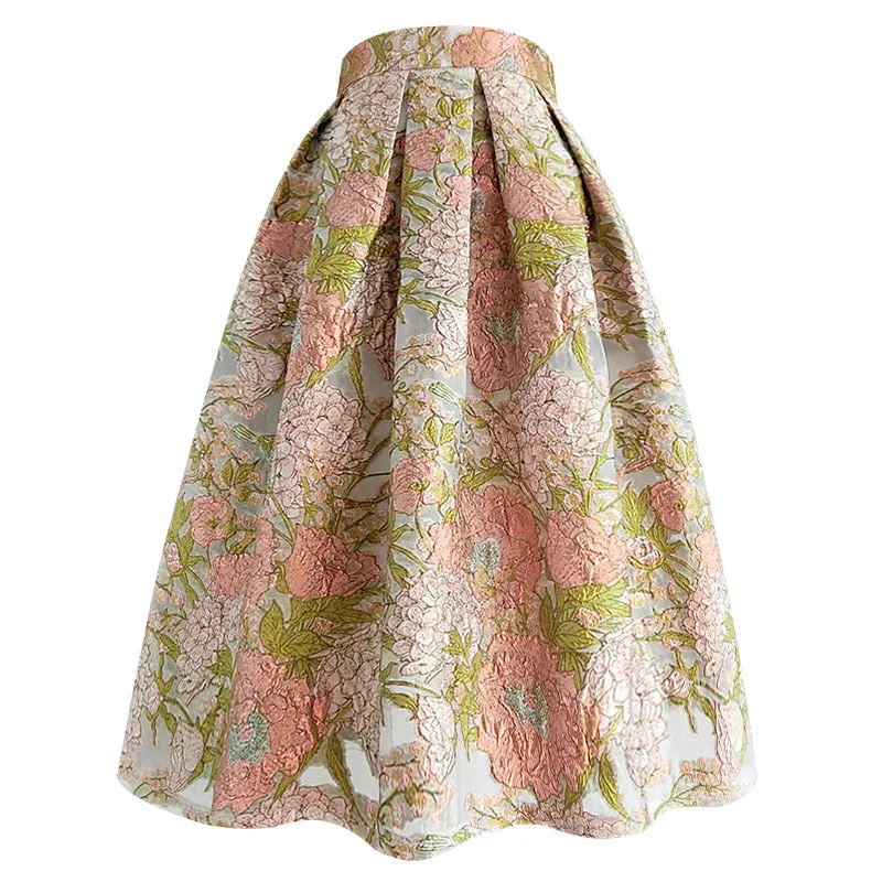 Retro Organza Embroidery Skirt (Made-to-order)