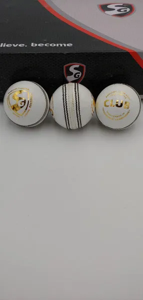 SG  Club Cricket Ball - WHITE - Senior Size (Pack of 1)