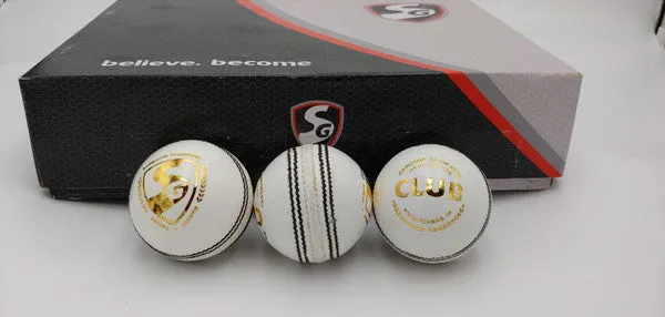 SG  Club Cricket Ball - WHITE - Senior Size (Pack of 1)