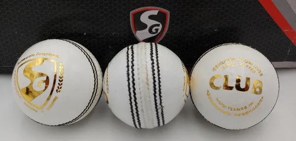 SG  Club Cricket Ball - WHITE - Senior Size (Pack of 1)