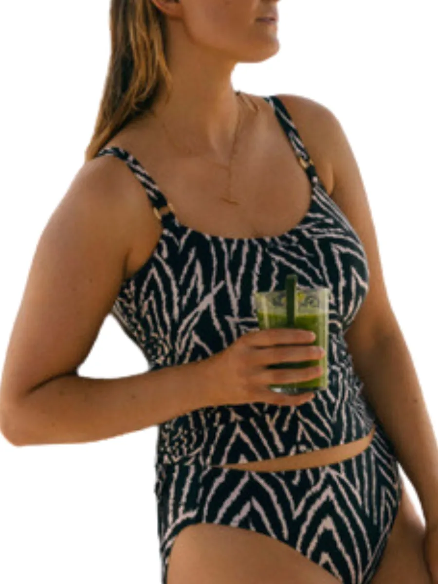 Silhouette Island Tankini Top - Monochrome