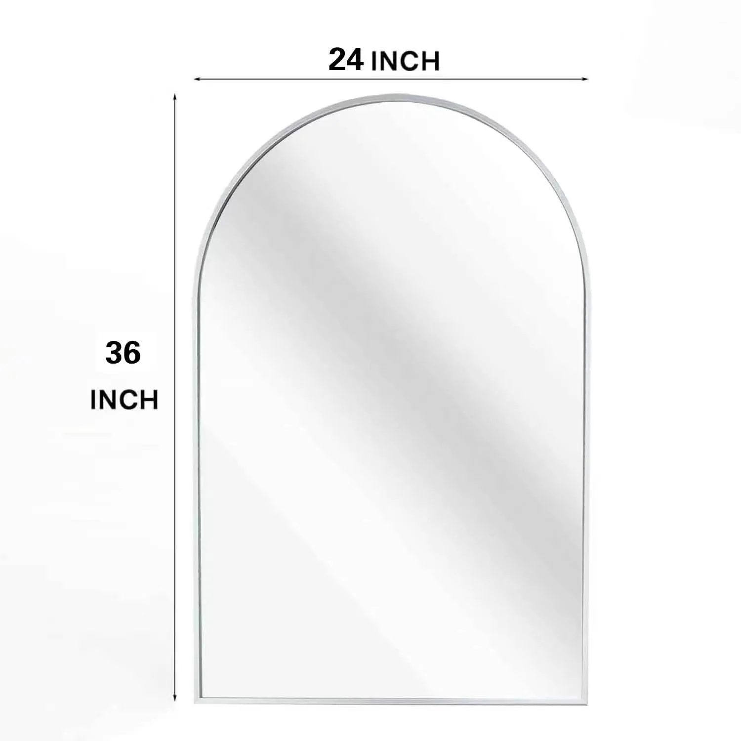 Silver 24*36IN Metal Arch mirror