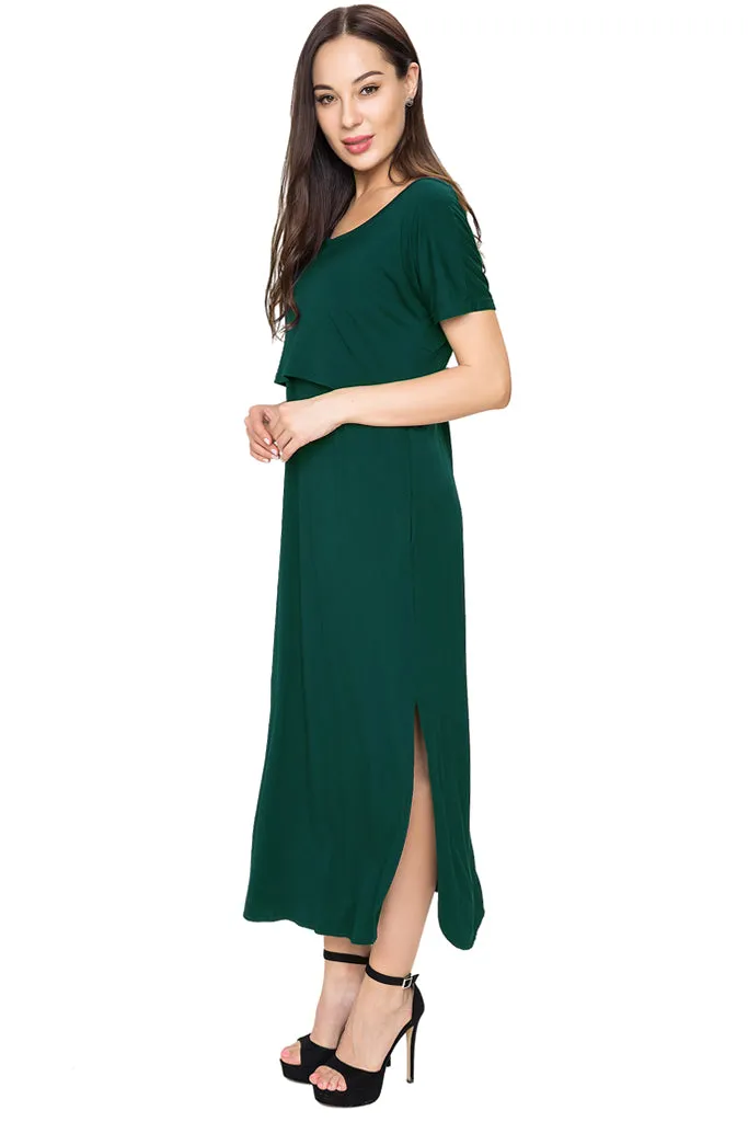 Smallshow Short Sleeve Nursing Maxi Dresses