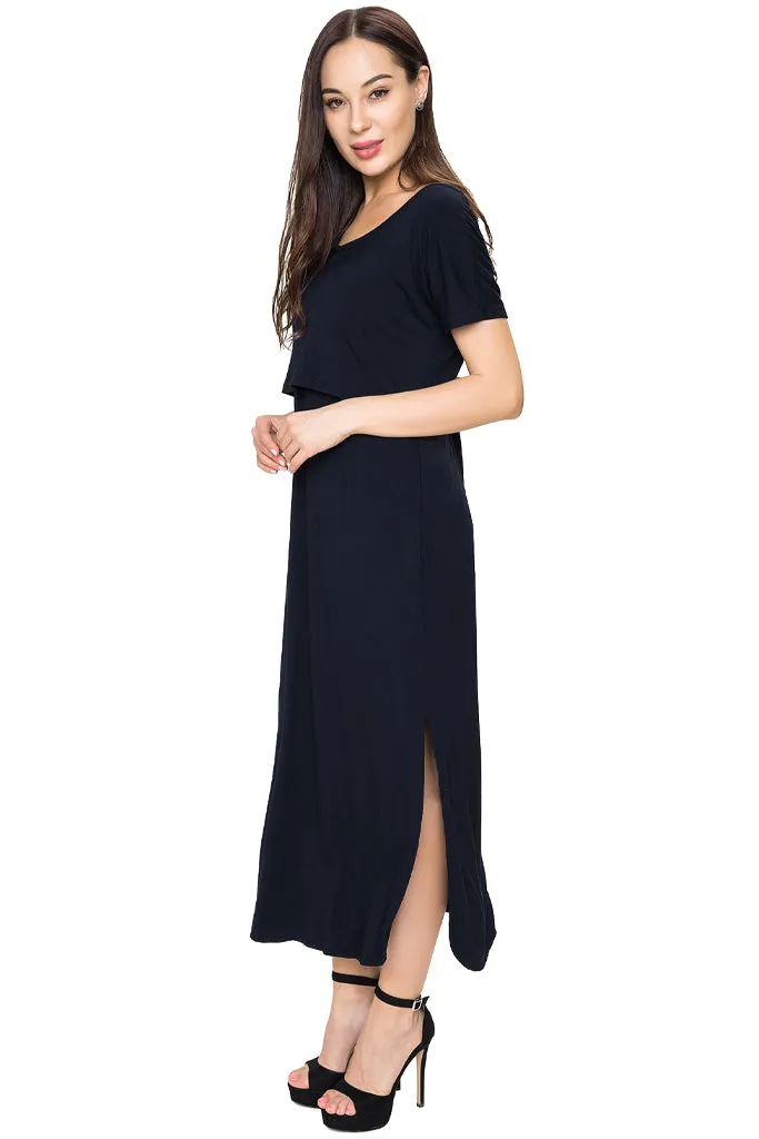 Smallshow Short Sleeve Nursing Maxi Dresses