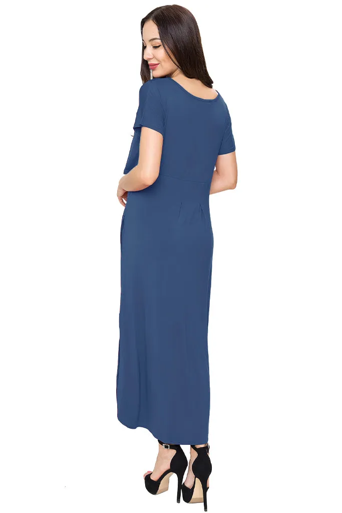 Smallshow Short Sleeve Nursing Maxi Dresses